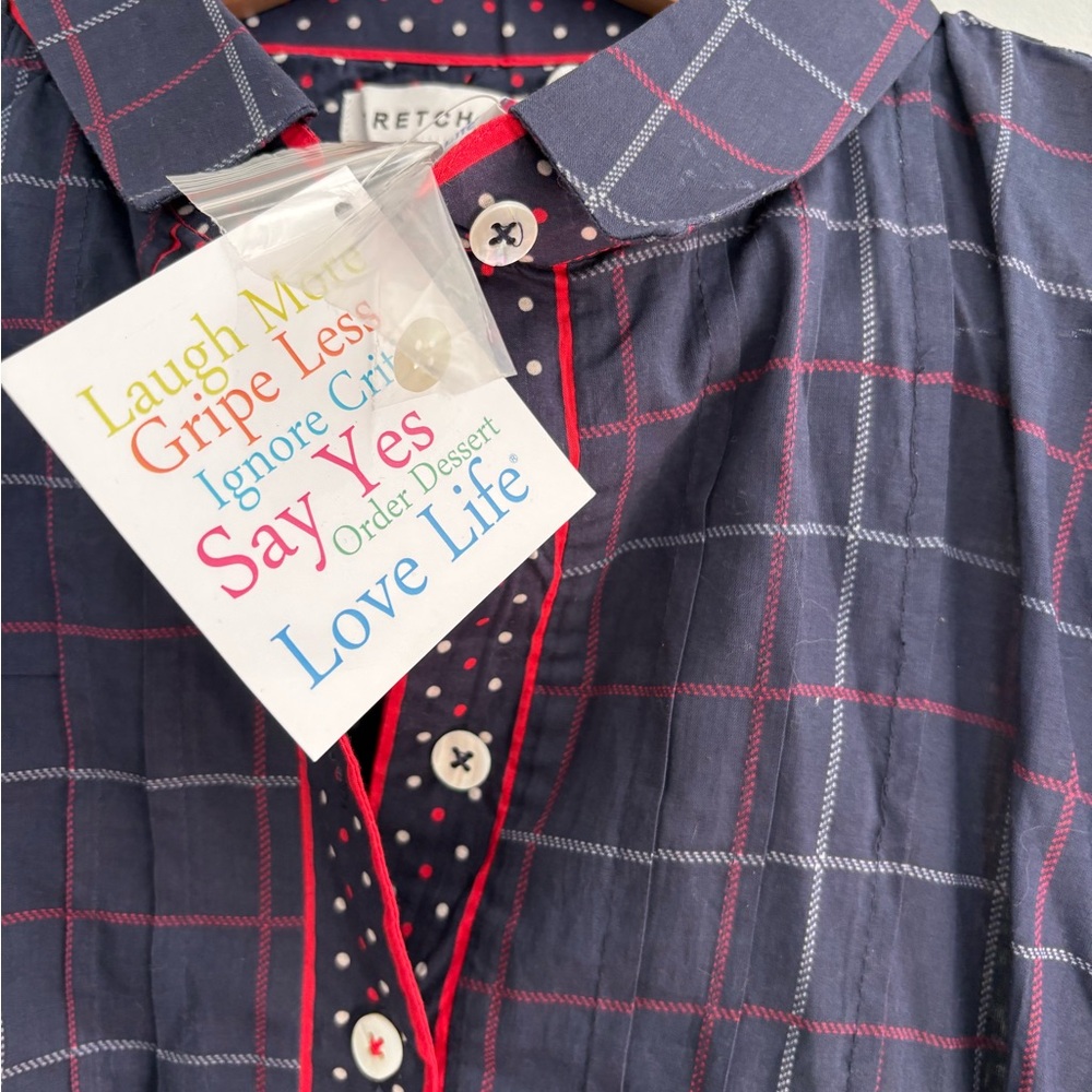 Gretchen Scott Designs Navy and Red Plaid Dress - Picture 4 of 6